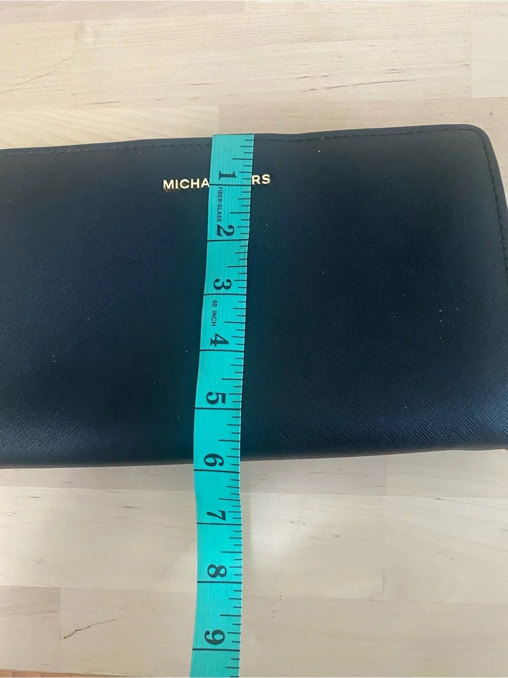 Michael Kors Black Saffiano Zip-Around bag with Gold Logo